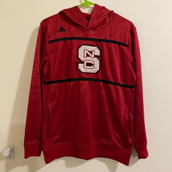 Adidas‎ NC State Wolfpack Pullover Hoodie Red Embroidered Boys Teen Large 14/16 - Picture 1 of 5